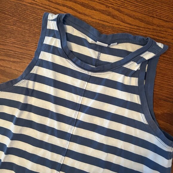 GAP Sleeveless Mini Swing Tank Dress Size Medium Blue White Striped Relaxed Fit - Picture 5 of 12